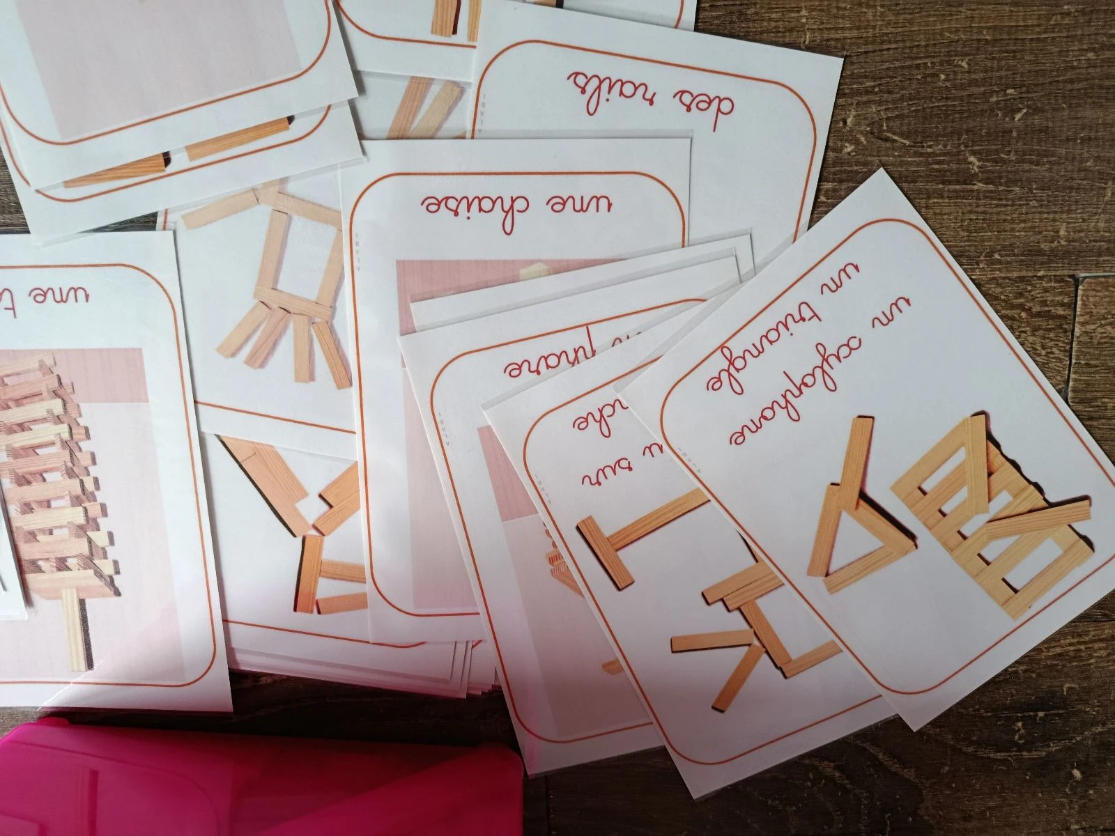 Set houtblokken met geplastificeerde kaarten – photo 2